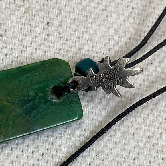 Danforth pewter Oak leaf and stone necklace vintage 1997 - Picture 4 of 7